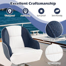 Captain Bucket Seat Pontoon Boat Chair with PVC Leather and Armrests-Blue