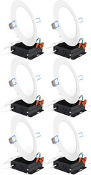 TORCHSTAR 6Pack 10.5W Ultra-thin 4" Dimmable LED Recessed Ceiling Downlight