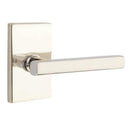 Emtek Modern Rectangular Rosette with Freestone Dummy Leverset, Satin Nickel