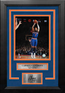 Carmelo Anthony Shooting Action New York Knicks 8x10 Framed Basketball Photo with Engraved Autograph