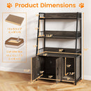 Cat Litter Box Enclosure with Storage Shelves and Scratching Pad
