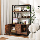 57 Inches Cat Litter Box Enclosure with Storage and Removable Scratcher