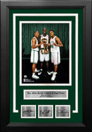 Ray Allen, Kevin Garnett, & Paul Pierce Boston Celtics 8x10 Framed Photo with Engraved Autographs