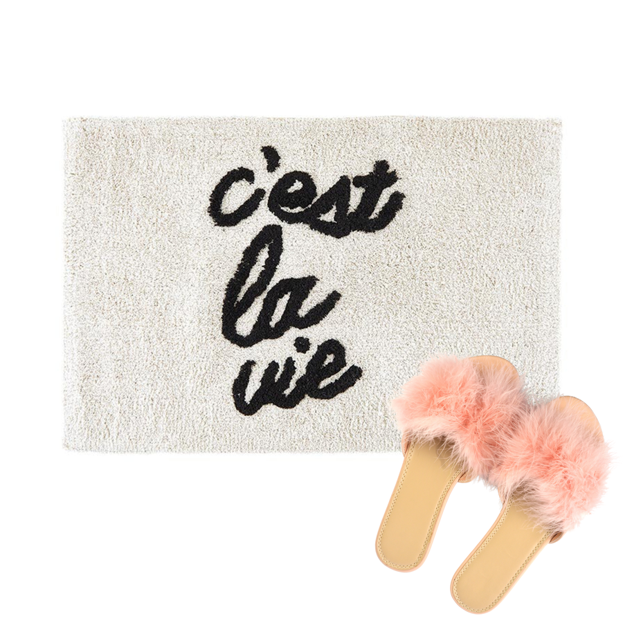 C'est la Vie Bath Mat | Soft Bathroom Rug | 20