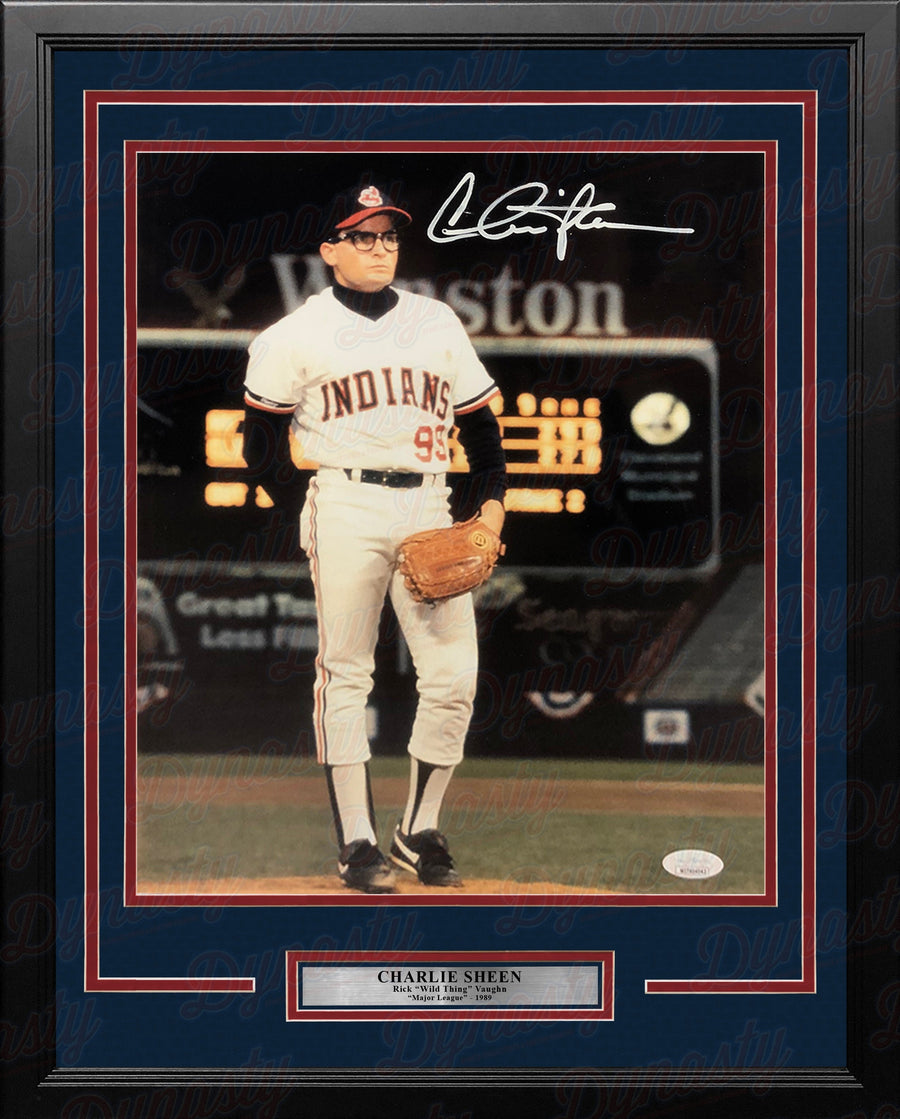 Charlie Sheen Rick Vaughn Major League Autographed 16