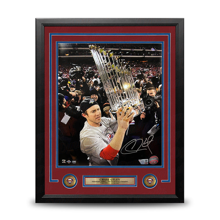 Chase Utley 2008 World Series Trophy Philadelphia Phillies Autographed 11