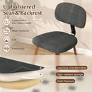 Chenille Fabric Upholstered Wooden Kitchen Chairs Set of 2