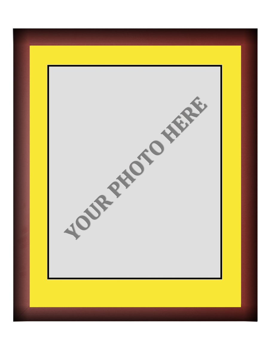 Frame Kit - Cherry Wood Frame | Yellow Matting | Black Trim