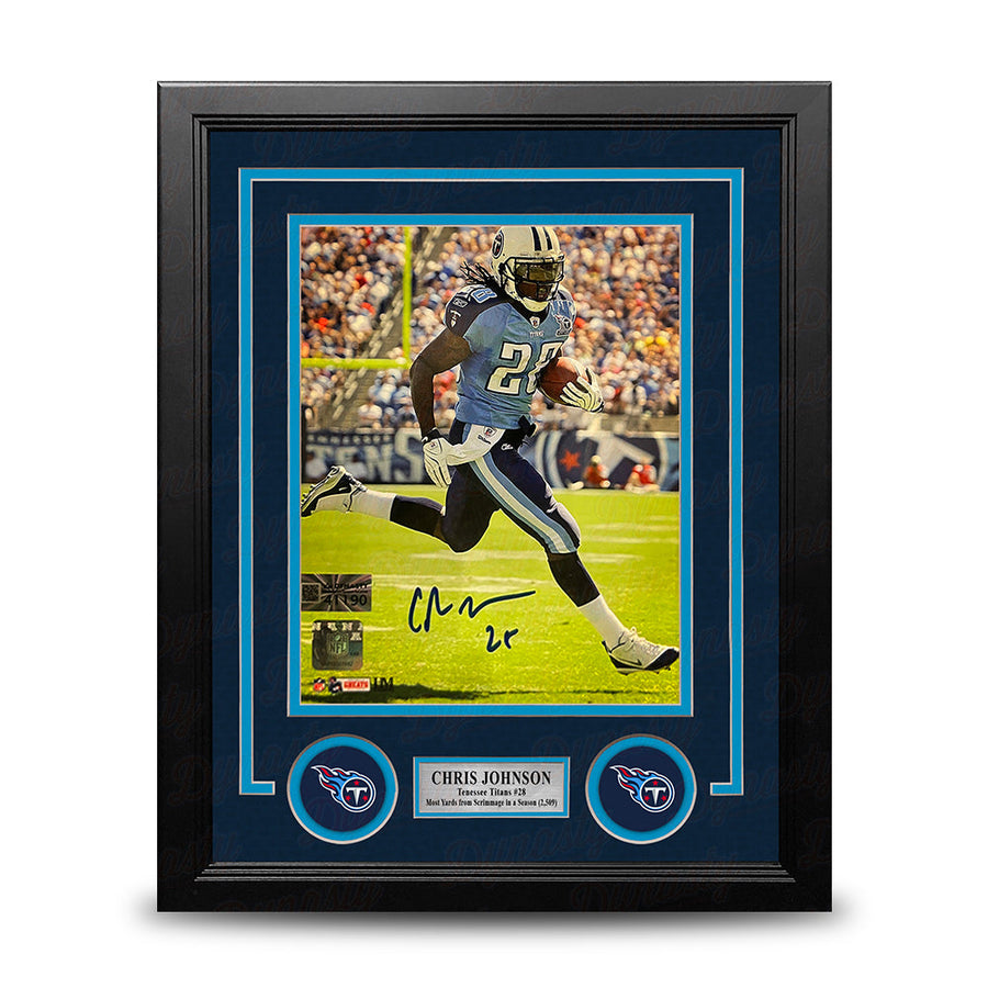 Chris Johnson in Action Tennessee Titans Autographed 8