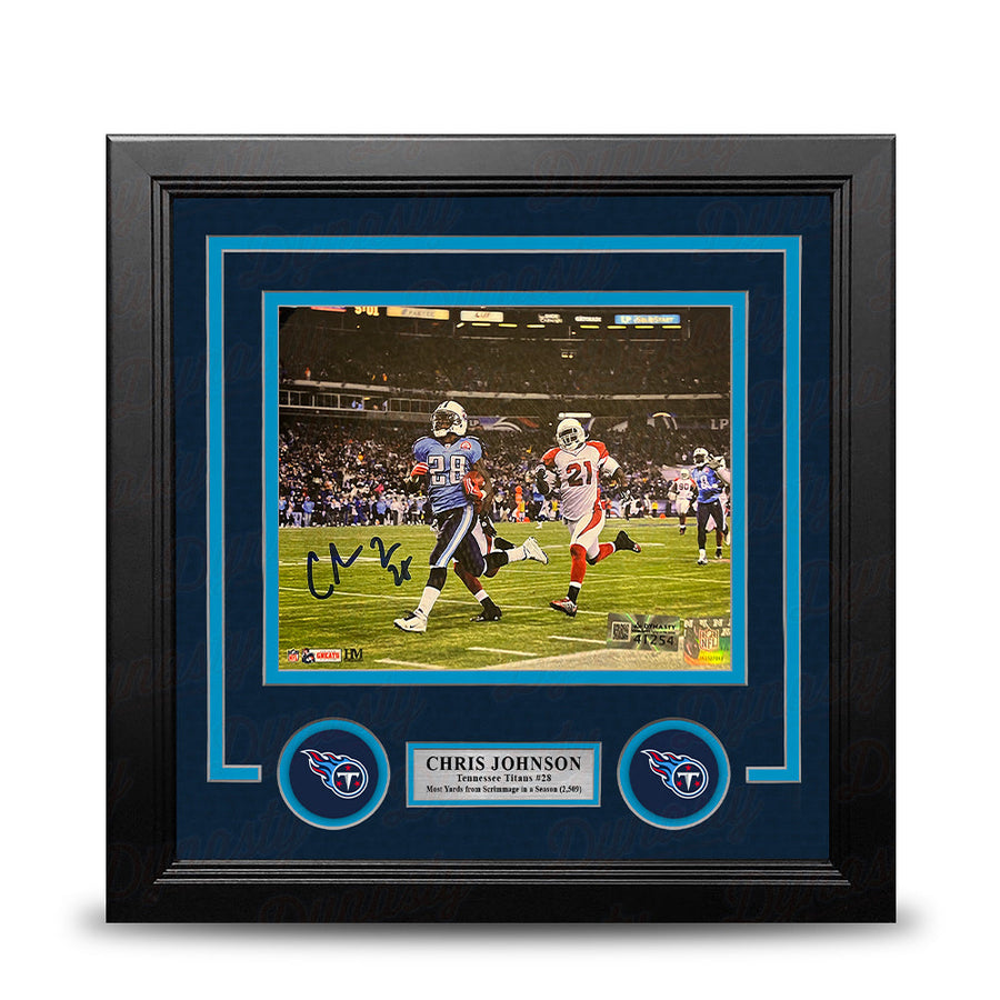 Chris Johnson Sideline Run Tennessee Titans Autographed 8