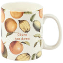 Citra Ass Down Mug in Citrus Vintage Design | Stoneware Coffee Tea Cup | 20 oz