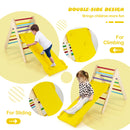 3-in-1 Wooden Climbing Triangle Set Triangle Climber with Ramp-Multicolor