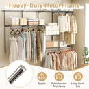 Closet System 4-8 FT Wall-Mounted Closet Shelves and Rod