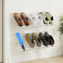 Closet Shelves Wall Mounted Set of 2 Metal Wire Shoe Racks