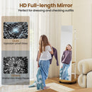 Coat Rack with Full Length Mirror Freestanding Coat Tree with 3 Hooks