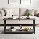 Coffee Table 2-Tier Center Table with Storage Shelf