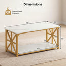 Coffee Table 2-Tier Center Table with Storage Shelf