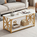 Coffee Table 2-Tier Center Table with Storage Shelf
