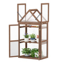 Cold Frame Mini Wooden Greenhouse for Vegetable and Flower-Brown