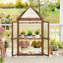 Cold Frame Mini Wooden Greenhouse for Vegetable and Flower-Brown
