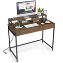 Compact Office Desk with Removable Monitor Shelf & Drawer
