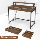 Compact Office Desk with Removable Monitor Shelf & Drawer