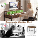 Compact Office Desk with Removable Monitor Shelf & Drawer
