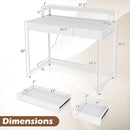 Compact Office Desk with Removable Monitor Shelf & Drawer