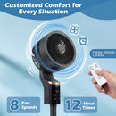 Compact Oscillating Standing Fan with 70° Oscillation and 90° Tilt for Home Office