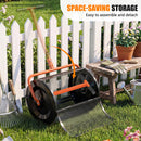 Compost Spreader 24 Inch Peat Moss Spreader Roller with Height-adjustable T-shape Handle