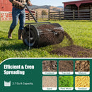 Compost Spreader 24 Inch Peat Moss Spreader Roller with Height-adjustable T-shape Handle