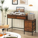 Computer Desk with 5 Drawers Home Office Desk with Side File Cabinet