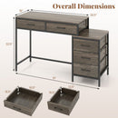 Computer Desk with 5 Drawers and Printer Stand for Bedroom and Small Spaces