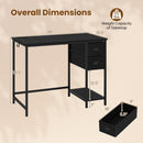 Computer Desk with Charging Station and 2 Fabric Drawers for Small Spaces