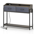 Console Table with Charging Station & 2 Drawers 110cm