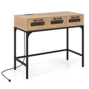 Console Table with LED Lighting and Charging Station for Living Room and Hallway