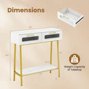 Console Table with LED Lights and Open Shelf - White & Gold