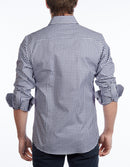 Contrast Collar Button-Up Shirt // Navy + Burgundy - Contemporary Fit - contrast trimming- final sale