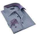 Contrast Collar Button-Up Shirt // Navy + Burgundy - Contemporary Fit - contrast trimming- final sale