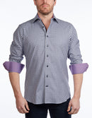 Contrast Collar Button-Up Shirt // Navy + Burgundy - Contemporary Fit - contrast trimming- final sale