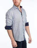 Contrast Collar Button-Up Shirt // Navy - Contemporary Fit - Contrast trimming - final sale