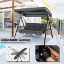 3-Seat Convertible Porch Swing with Adjustable Canopy