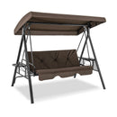 3-Seat Convertible Porch Swing with Adjustable Canopy