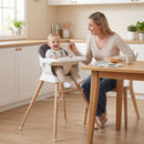 Convertible High Chair for Babies and Toddlers Solid Wood Baby Feeding Chair with 3-Position Adjustable Tray