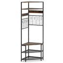 5-Tier Corner Hall Tree with Shoe Storage Bench