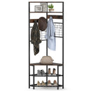 5-Tier Corner Hall Tree with Shoe Storage Bench