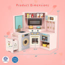 Corner Kitchen Toys with Lights and Sounds with Pull-out Trash Can and Stoves