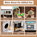 Corner Kitchen Toys with Lights and Sounds with Pull-out Trash Can and Stoves