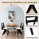 Swivel Wooden Dining Chair Set of 2 with Rubber Wood Frame and Padded Seat-Black