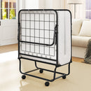 Cot Size Folding Bed Frame with Memory Foam Mattress and Metal Frame